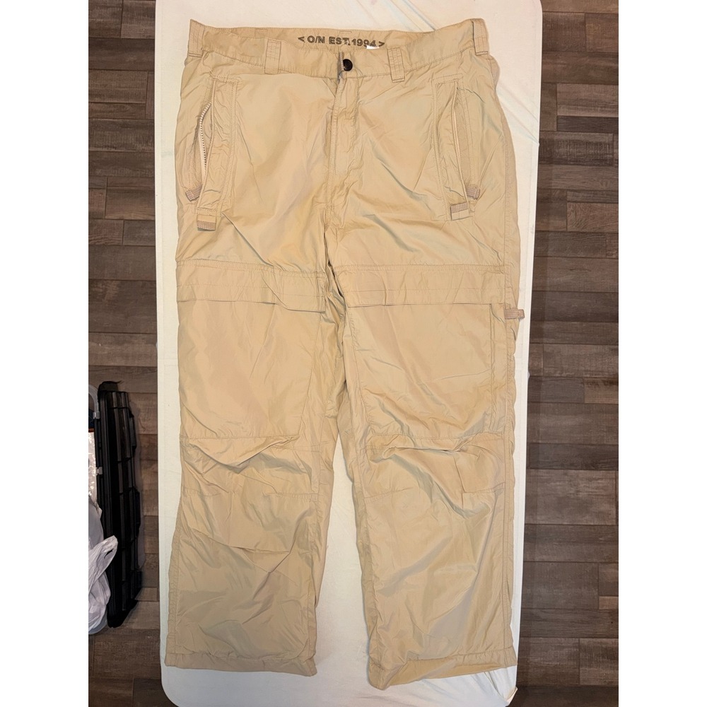 Old Navy Tan 36x30 Nylon Lined Cargo Pants Khaki Hiking Gorpcore 1994